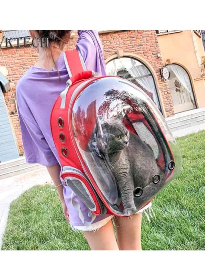 حقيبة ظهر بهيكل متين وتصميم محمول تصلح للخروج وأغراض السفر أحمر / شفاف 31x42x28سم - Image 2